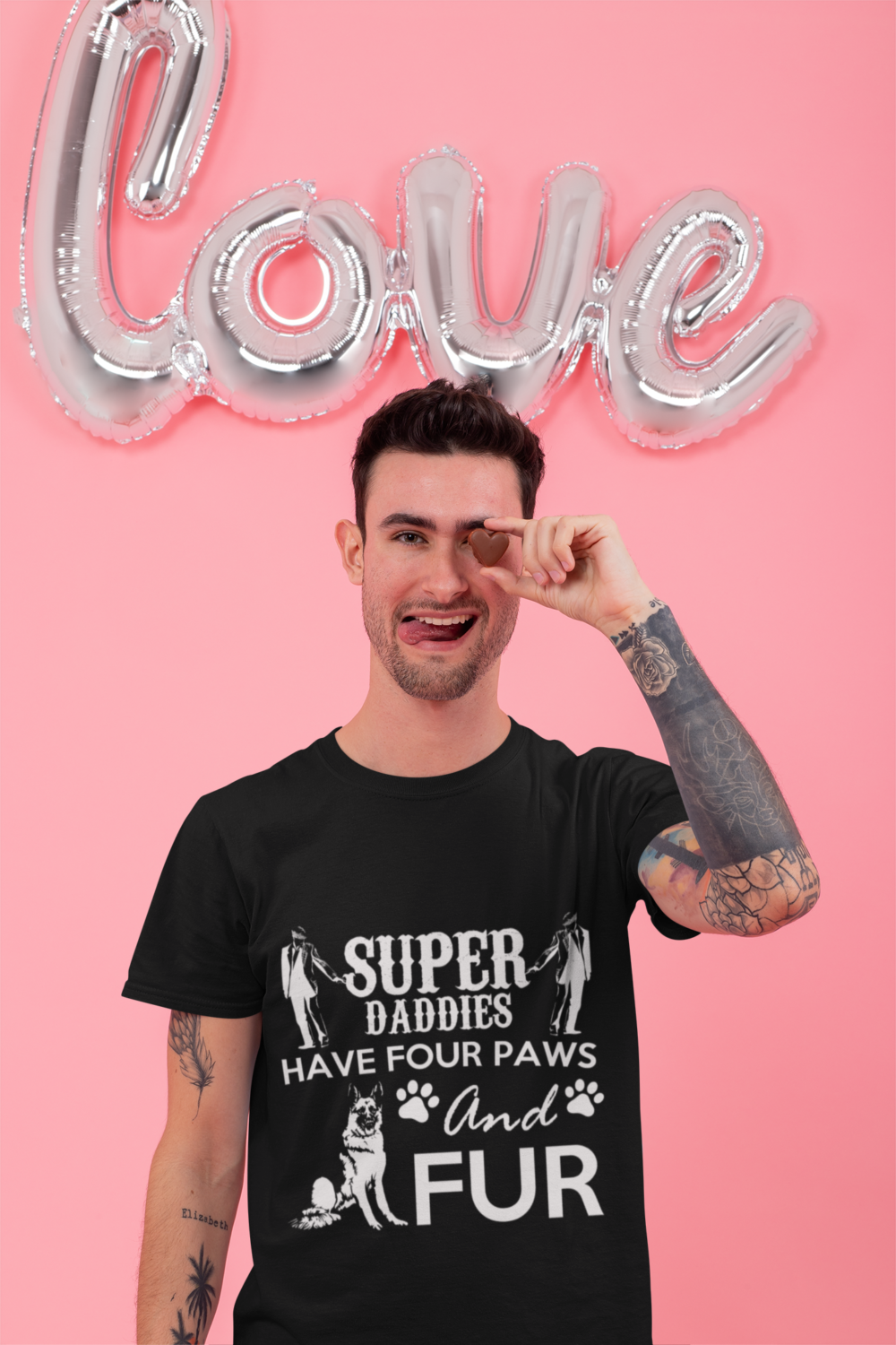 t shirt mockup of a man in a valentine s setting 31208