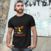 t shirt mockup of a man posing in front of a graffiti wall 28200