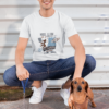t shirt mockup of a man posing with his dog 30684 1