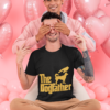 t shirt mockup of a playful couple surrounded by heart shaped balloons 31202