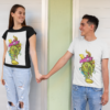 t shirt mockup of a romantic couple looking at each other 30741