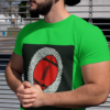t shirt mockup of a strong bearded man at a parking lot 31483