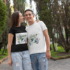 t shirt mockup of a woman adorably looking at her boyfriend 30742