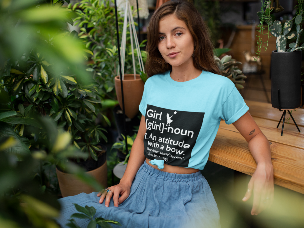 t shirt mockup of a woman relaxing in her garden 27080
