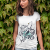t shirt mockup of a young woman leaning on a wall of ivy 2761 el1