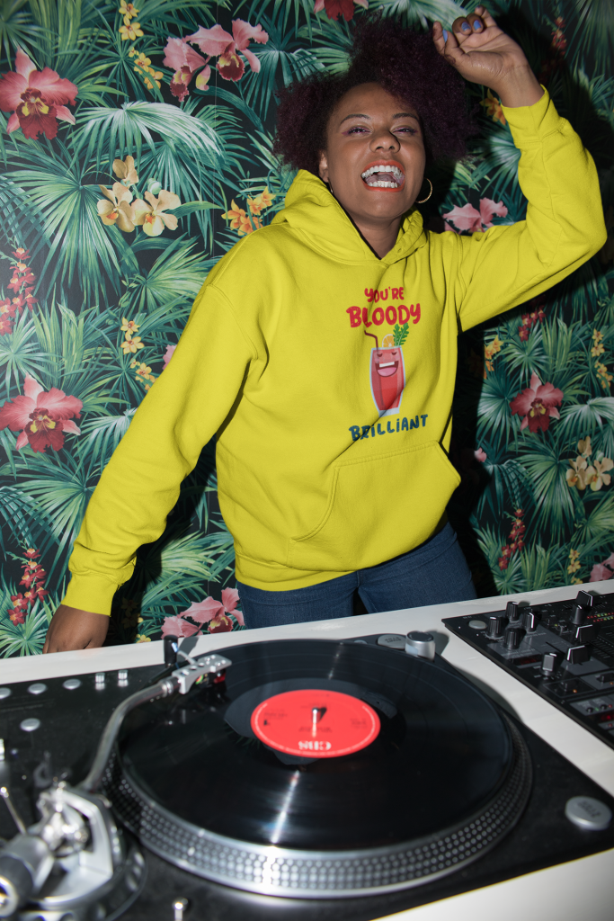 pullover hoodie mockup featuring a playful woman with afro at the dj set 23490 683x1024 1